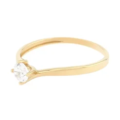 Bague Femme Solitaire OR 375/1000 Jaune et Oxyde