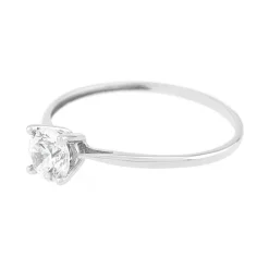 Bague Femme Solitaire OR 375/1000 Blanc et Oxyde