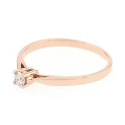 Bague Femme Solitaire OR 750/1000 Rose et Diamant