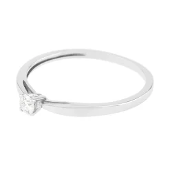 Bague Femme Solitaire OR 750/1000 Blanc et Diamant