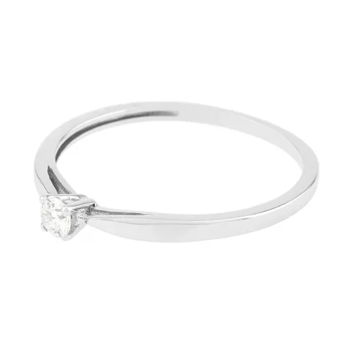 Bague Femme Solitaire OR 750/1000 Blanc et Diamant