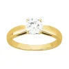 Bague Femme Solitaire PLAQUE OR Jaune et Oxyde