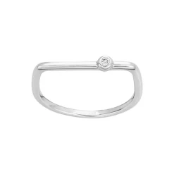 Bague Femme Solitaire Funambule La Garçonne ARGENT 925/1000 et Diamant