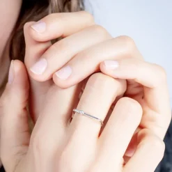 Bague Femme Solitaire Funambule La Garçonne ARGENT 925/1000 et Diamant