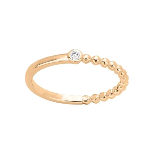 Bague Femme Solitaire Indécise  La Garçonne PLAQUE OR et Diamant