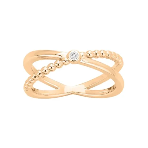 Bague Femme Solitaire Indécise La Garçonne PLAQUE OR et Diamant