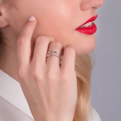 Bague Femme Solitaire Optimiste La Garçonne ARGENT 925/1000 et Diamant
