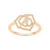 Bague Femme Solitaire Rose Perlée La Garçonne PLAQUE OR et Diamant