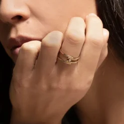 Bague Femme Solitaire Évidence La Garçonne PLAQUE OR et Diamant