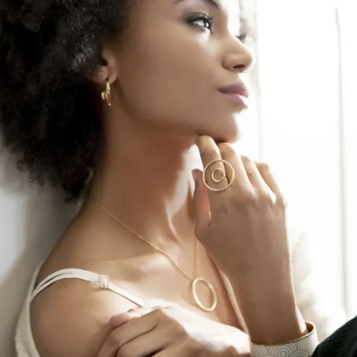Bague Femme Spirale EDORA Acier Doré