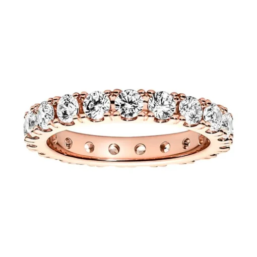 Bague Femme Taille 50 PANDORA ÉTERNITÉ RANG SCINTILLANT Doré Rose 14 Carats