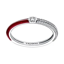 Bague Femme Taille 54 PANDORA ME DOUBLE PAVÉ & ROUGE Argent 925/1000