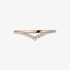 Bague Femme Taille 58 PANDORA VŒU SCINTILLANT Doré Rose 14 Carats
