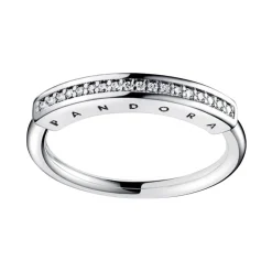 Bague Femme Taille 52 PANDORA PAVÉE ID SIGNATURE Argent 925/1000