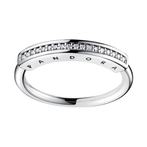 Bague Femme Taille 52 PANDORA PAVÉE ID SIGNATURE Argent 925/1000