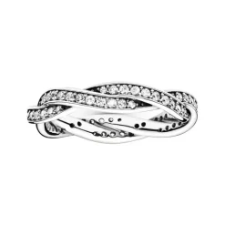 Bague Femme Taille 54 PANDORA TORSADES SCINTILLANTE Argent 925/1000