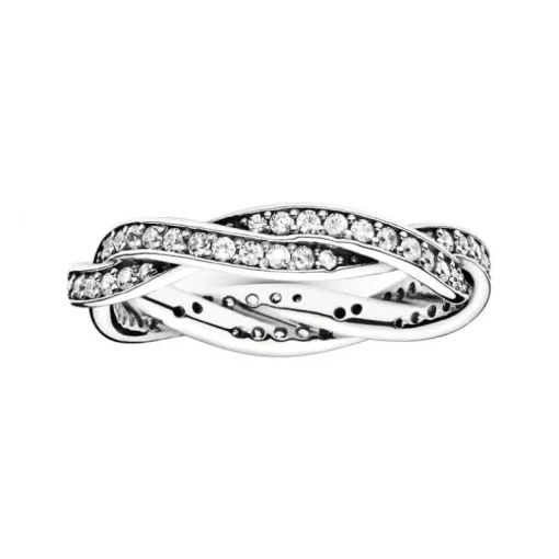 Bague Femme Taille 54 PANDORA TORSADES SCINTILLANTE Argent 925/1000