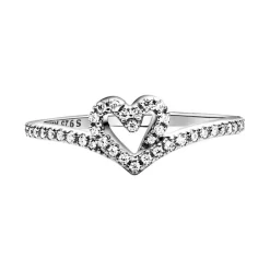 Bague Femme Taille 50 PANDORA CŒUR VŒU SCINTILLANT Argent 925/1002