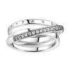 Bague Femme Taille 54 PANDORA TRIPLE PAVÉ CROISÉ Argent 925/1000