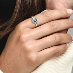 Bague Femme Taille 56 PANDORA CERCLES DE L’ÉTERNITÉ TURQUOISE Argent 925/1000