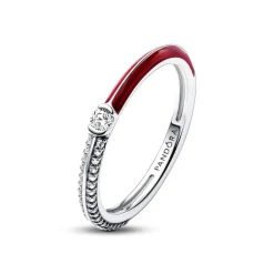 Bague Femme Taille 54 PANDORA ME DOUBLE PAVÉ & ROUGE Argent 925/1000