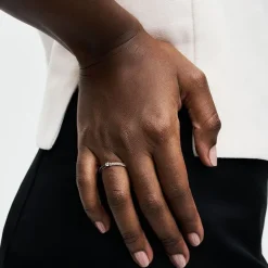 Bague Femme Taille 54 PANDORA ME DOUBLE PAVÉ & NOIR Doré Rose 14 Carats