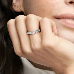 Bague Femme Taille 52 PANDORA PAVÉE ID SIGNATURE Argent 925/1000