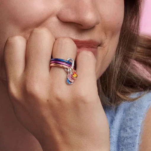 Bague Femme Taille 50 PANDORA ME PAVÉE Doré Rose 14 Carats