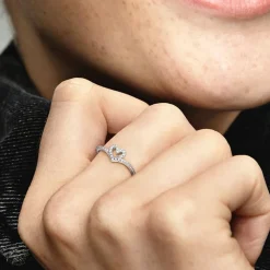 Bague Femme Taille 50 PANDORA CŒUR VŒU SCINTILLANT Argent 925/1002