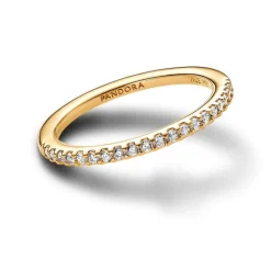 Bague Femme Taille 56 PANDORA ANNEAU SCINTILLANT Doré 14 Carats