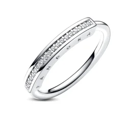 Bague Femme Taille 52 PANDORA PAVÉE ID SIGNATURE Argent 925/1000