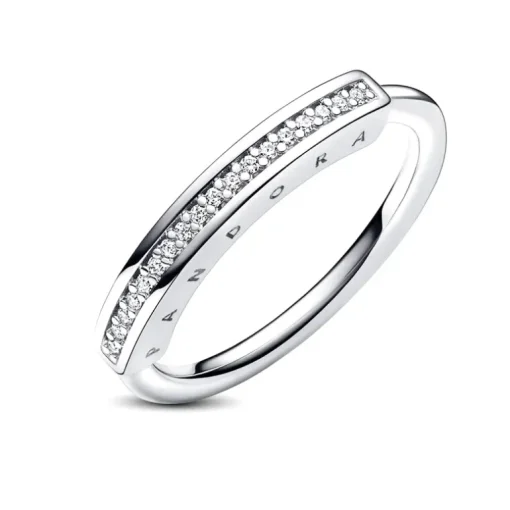 Bague Femme Taille 52 PANDORA PAVÉE ID SIGNATURE Argent 925/1000