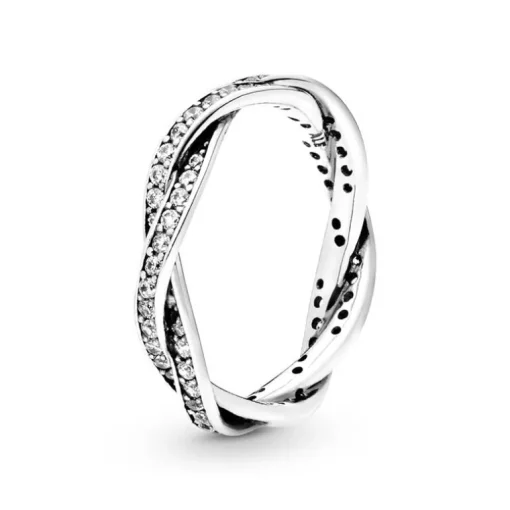 Bague Femme Taille 54 PANDORA TORSADES SCINTILLANTE Argent 925/1000
