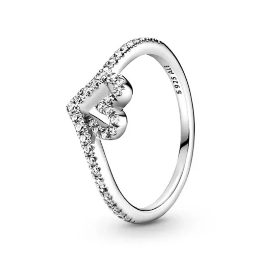Bague Femme Taille 50 PANDORA CŒUR VŒU SCINTILLANT Argent 925/1002