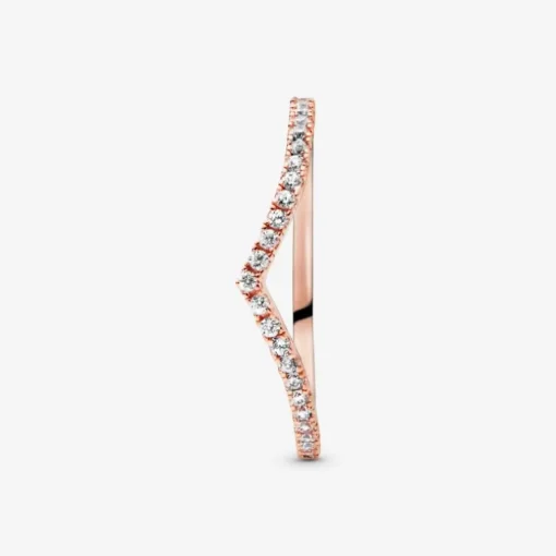 Bague Femme Taille 58 PANDORA VŒU SCINTILLANT Doré Rose 14 Carats