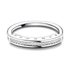 Bague Femme Taille 52 PANDORA PAVÉE ID SIGNATURE Argent 925/1000
