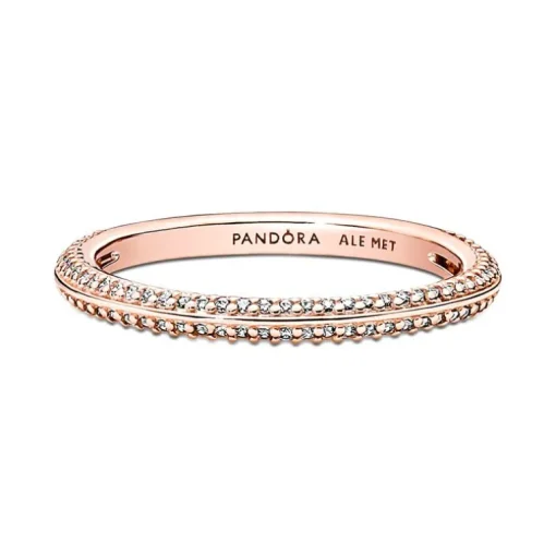 Bague Femme Taille 50 PANDORA ME PAVÉE Doré Rose 14 Carats