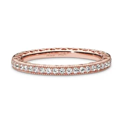 Bague Femme Taille 56 PANDORA SCINTILLEMENT Doré Rose 14 Carats