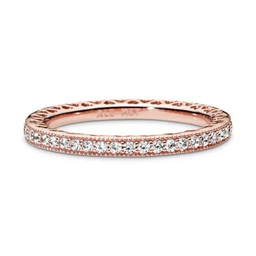 Bague Femme Taille 56 PANDORA SCINTILLEMENT Doré Rose 14 Carats