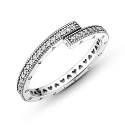 Bague Femme Taille 54 PANDORA CHEVAUCHANTE SCINTILLANTE Argent 925/1000