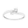 Bague Femme Toi et Moi OR 375/1000 Blanc et Oxydes