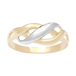 Bague Femme Torsadée OR 750/1000 Bicolore