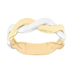 Bague Femme Torsadée OR 375/1000 Bicolore
