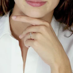 Bague Femme Torsadée OR 750/1000 Bicolore