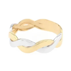 Bague Femme Torsadée OR 375/1000 Bicolore