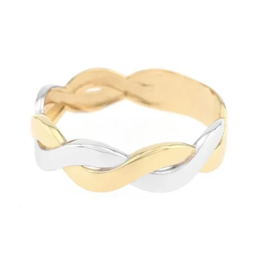 Bague Femme Torsadée OR 375/1000 Bicolore
