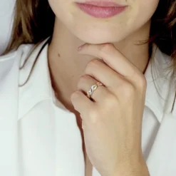 Bague Femme Torsadée OR 375/1000 Bicolore