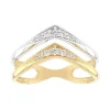 Bague Femme Triangle OR 375/1000 Bicolore et Oxydes
