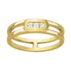 bague femme trilogie EDORA PLAQUE OR et oxydes