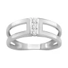 Bague Femme Trilogie EDORA OR 375/1000 Blanc et Oxydes